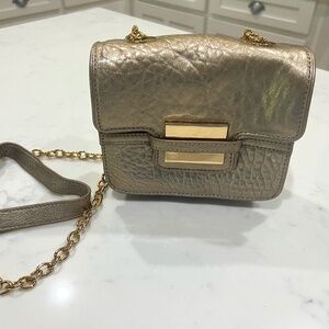 Zac Posen Z Spoke Metallic Gold Crossbody Bag